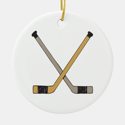 Hockey Sticks Keramisch Ornament (Voorkant)