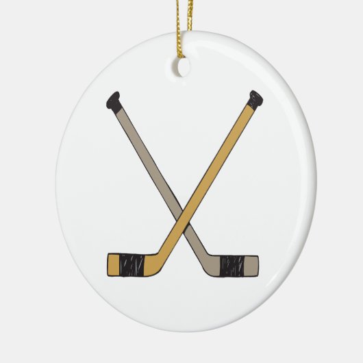 Hockey Sticks Keramisch Ornament (Links)