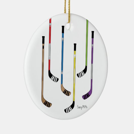 Hockey Sticks Keramisch Ornament (Rechts)