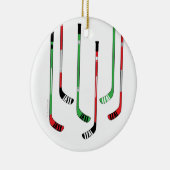 Hockey Sticks kerstversiering Keramisch Ornament (Rechts)
