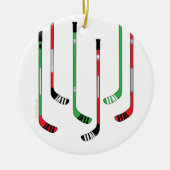 Hockey Sticks kerstversiering Keramisch Ornament (Voorkant)