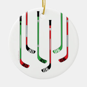 Hockey Sticks kerstversiering Keramisch Ornament