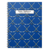 Hockey Sticks | MVP Puck Pattern Blue Name Object Notitieboek (Voorkant)