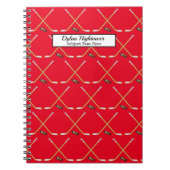 Hockey Sticks |MVP Puck Pattern Red Name | Onderwe Notitieboek (Voorkant)