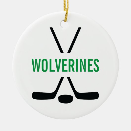 Hockey Sticks Personalized Keramisch Ornament (Voorkant)