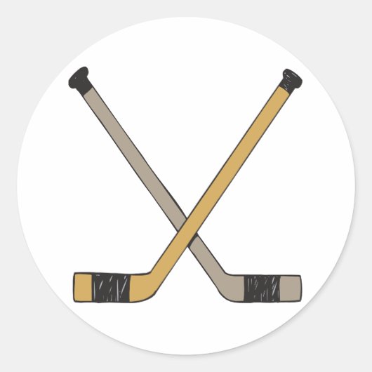 Hockey Sticks Ronde Sticker (Voorkant)