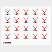 Hockey Sticks Ronde Sticker (Vel)