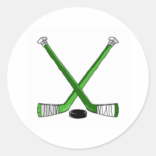 Hockey Sticks Ronde Sticker (Voorkant)