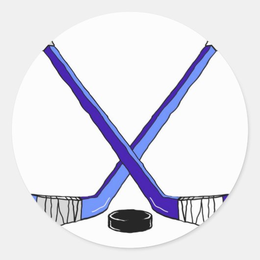 Hockey Sticks Ronde Sticker (Voorkant)