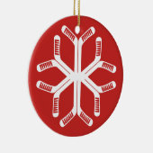 Hockey Sticks Snowflake Holiday Decorting Keramisch Ornament (Rechts)