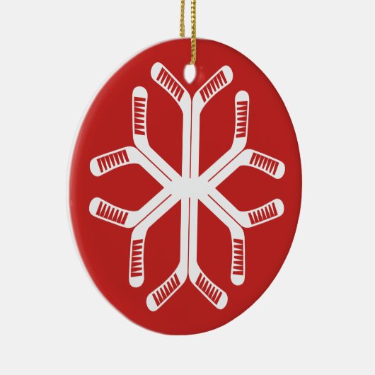 Hockey Sticks Snowflake Holiday Decorting Keramisch Ornament (Rechts)