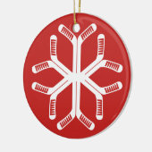 Hockey Sticks Snowflake Holiday Decorting Keramisch Ornament (Links)