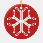 Hockey Sticks Snowflake Holiday Decorting Keramisch Ornament (Achterkant)