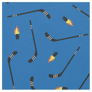 Hockey Sticks Vlammende Pucks Sport Blauw Stof