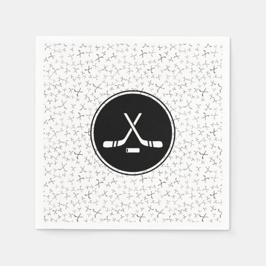 Hockey Sticks Zwart Wit Stijlvolle Sportieve Atlet Servet (Voorkant)