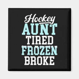 Hockey Tante Moe Trost Bevroren Gebroken IJshockey Magneet