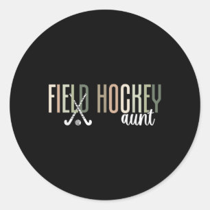 Hockey Tante Van Een Hockeyspeler Tante Ronde Sticker