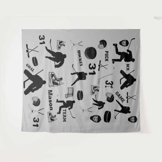 Hockey Tapestry Wandkleed (Voorkant (horizontaal))