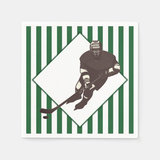 Hockey Team Green Napkins Servet (Voorkant)