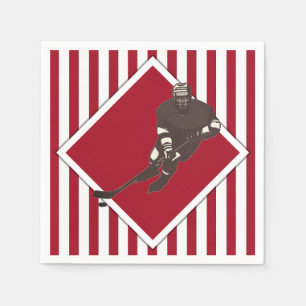 Hockey Team Red Napkins Servet