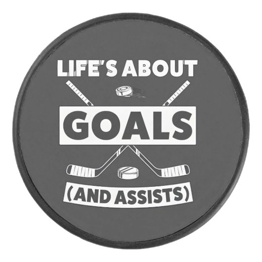 Hockey Team Spirit Quote Tee Hockey Puck (Voorkant)