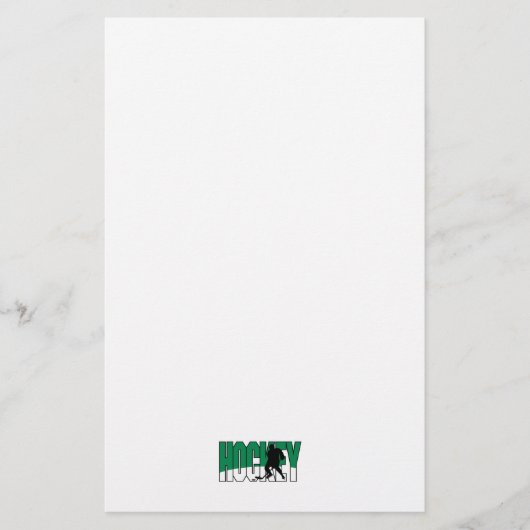 hockey tekst groen briefpapier (Voorkant)