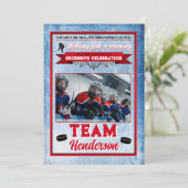 Hockey Thema 1 Foto Kerst Kaart (Staand voorkant)