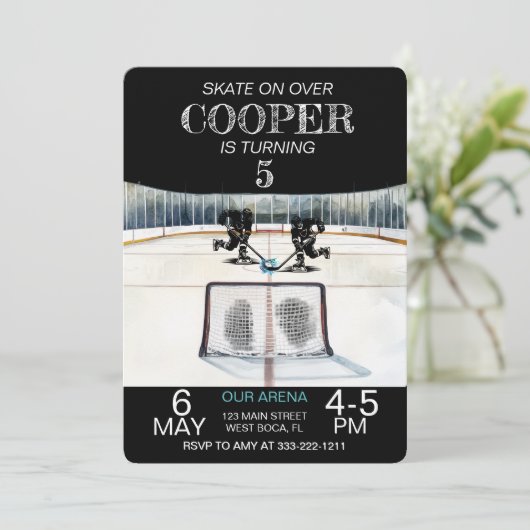 Hockey thema Verjaardag Kaart (Staand voorkant)