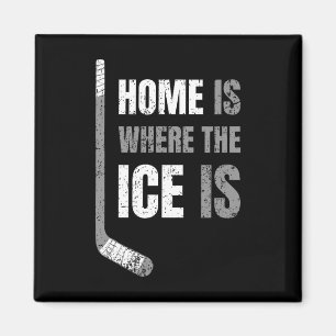 Hockey - Thuis Is Waar Het Ijs Is - Retro-stijl Ho Magneet