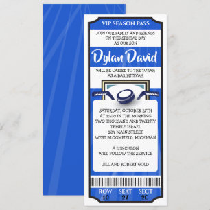 HOCKEY TICKET Bar Bat Mitzvah Uitnodiging