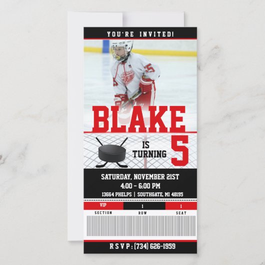Hockey Ticket Invitation| BIRTHDAYS (Voorkant)