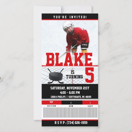 Hockey Ticket Invitation| BIRTHDAYS (Voorkant)