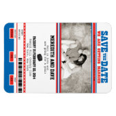 Hockey Ticket Photo Save the Date Magneet (Horizontaal)