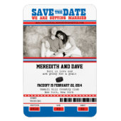 Hockey Ticket Photo Save the Date Magneet (Verticaal)