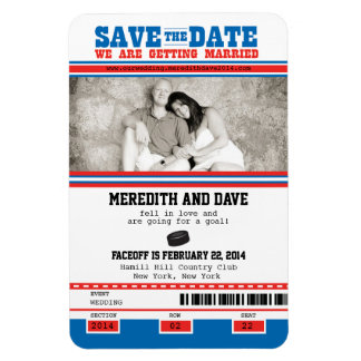 Hockey Ticket Photo Save the Date Magneet