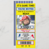 Hockey Ticket Verjaardag Feest Uitnodiging (Voorkant / Achterkant)
