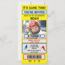 Hockey Ticket Verjaardag Feest Uitnodiging