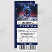 Hockey Ticket Verjaardagsuitnodiging Sjabloon Kaart (Voorkant / Achterkant)