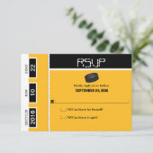 Hockey Ticket Wedding RSVP Kaartje (Staand voorkant)