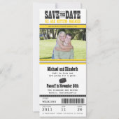 Hockey Ticket Wedding Save the Date (Voorkant)