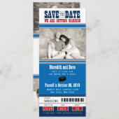Hockey Ticket Wedding Save the Date (Voorkant / Achterkant)