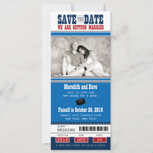 Hockey Ticket Wedding Save the Date