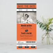 Hockey Ticket Wedding Save the Date (Staand voorkant)