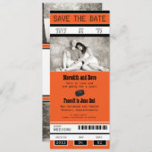 Hockey Ticket Wedding Save the Date (Voorkant / Achterkant)