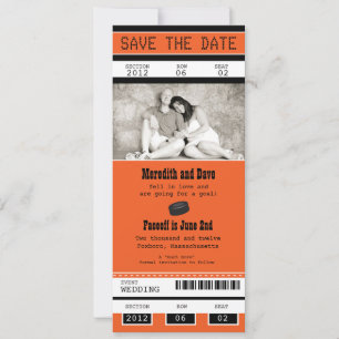 Hockey Ticket Wedding Save the Date