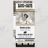 Hockey Ticket Wedding Save the Date (Voorkant / Achterkant)