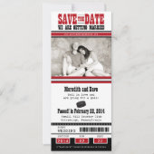 Hockey Ticket Wedding Save the Date (Voorkant)
