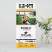 Hockey Ticket Wedding Save the Date (Staand voorkant)
