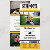 Hockey Ticket Wedding Save the Date (Voorkant / Achterkant)