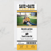 Hockey Ticket Wedding Save the Date (Voorkant)